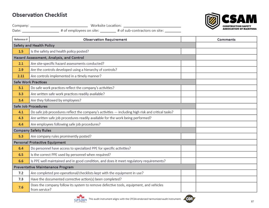 Health and safety classrooms checklist template in Word and PDF formats, 3 pages