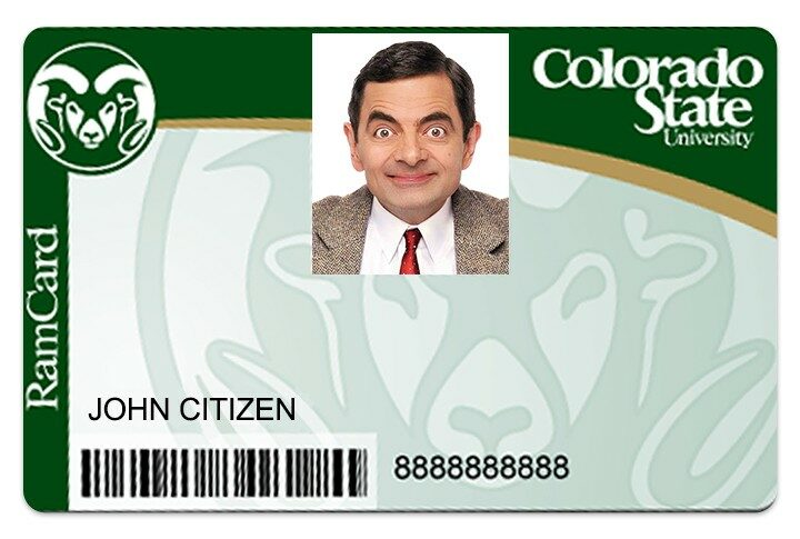 Colorado State University student ID template in PSD format