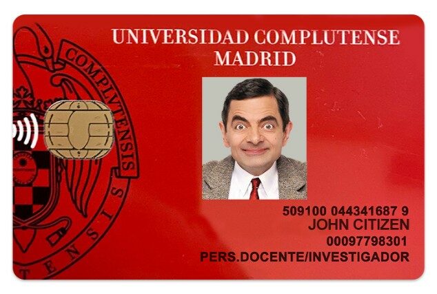 Complutense University of Madrid Student ID template in PSD format