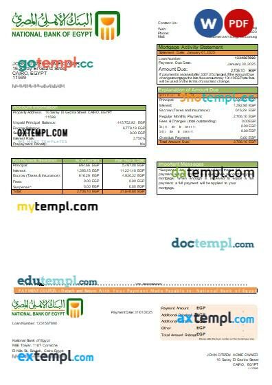 USA Michigan DTE Energy business utility bill template in Word and PDF formats