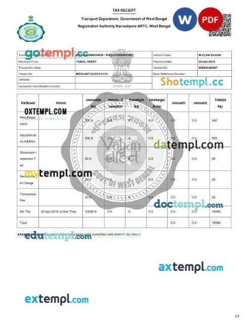 Singapore Jetstar tax invoice editable template in Word and PDF formats