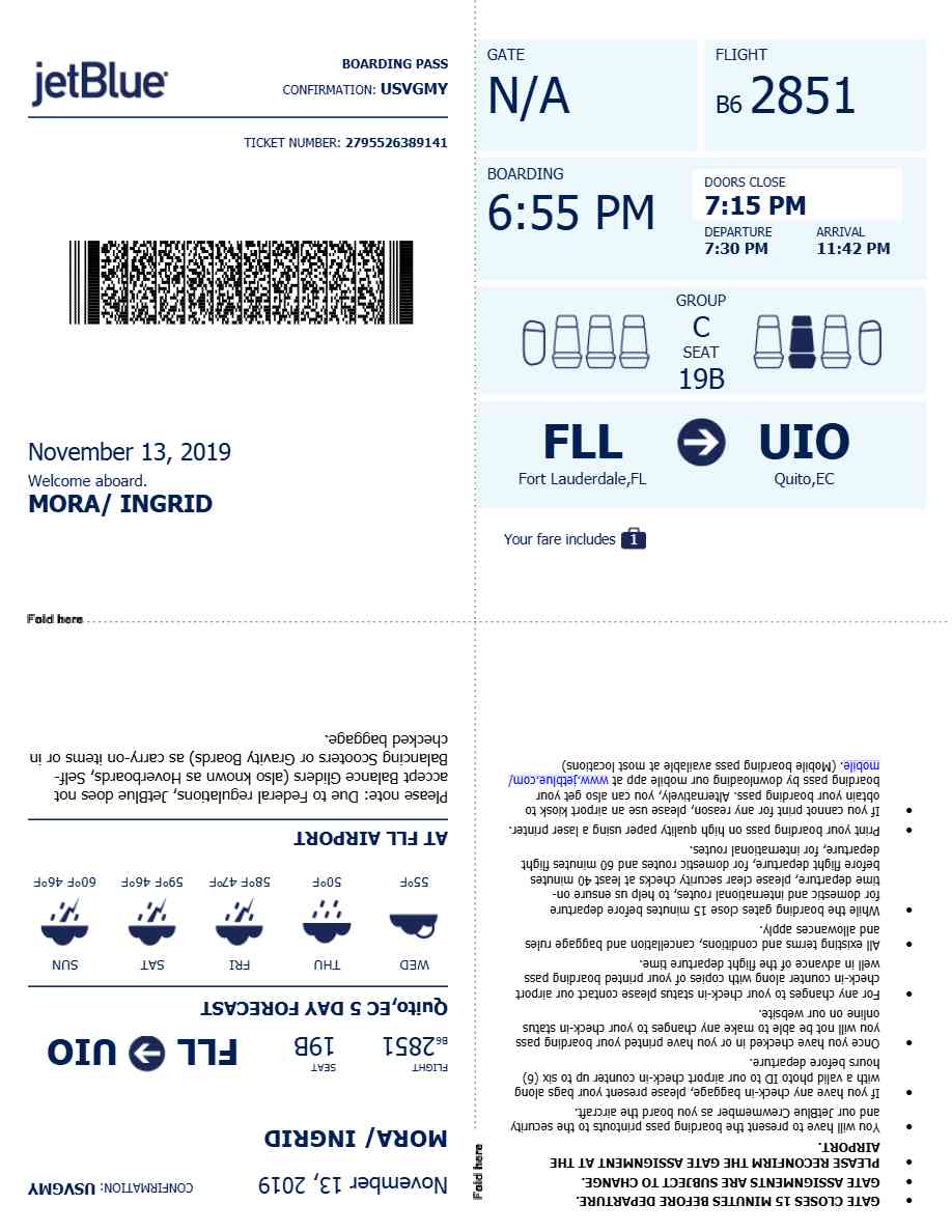 Laudamotion boarding pass in Word and PDF formats