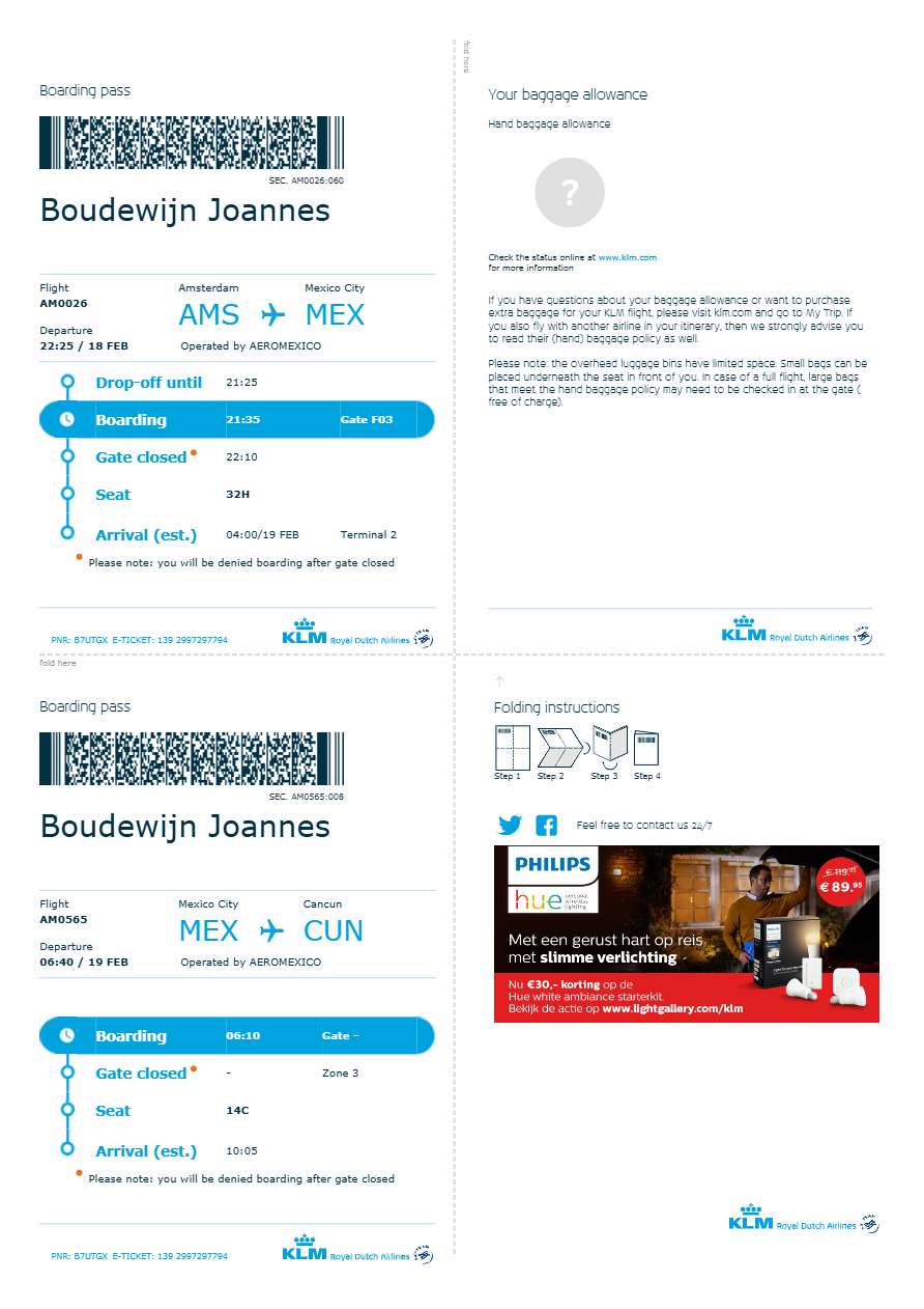 Laudamotion boarding pass in Word and PDF formats