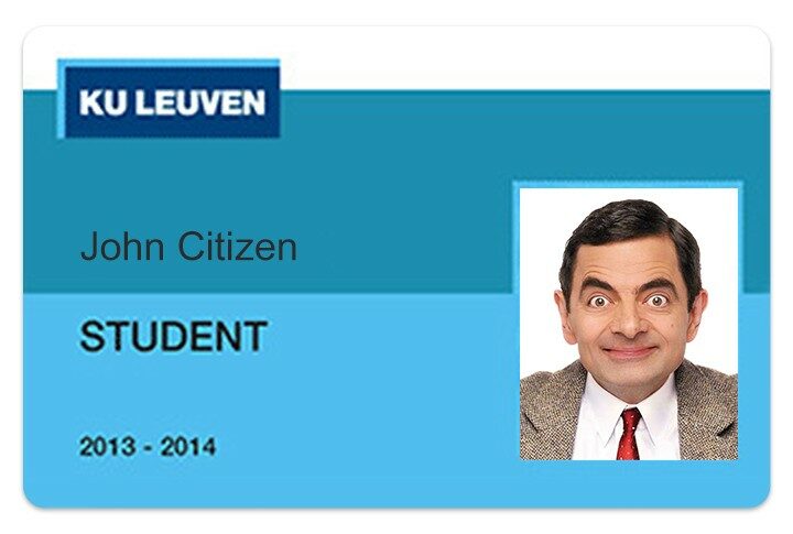 KU Leuven student ID template in PSD format