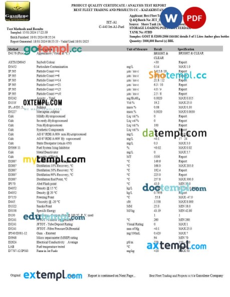 Singapore green building council product certificate editable template in Word and PDF format