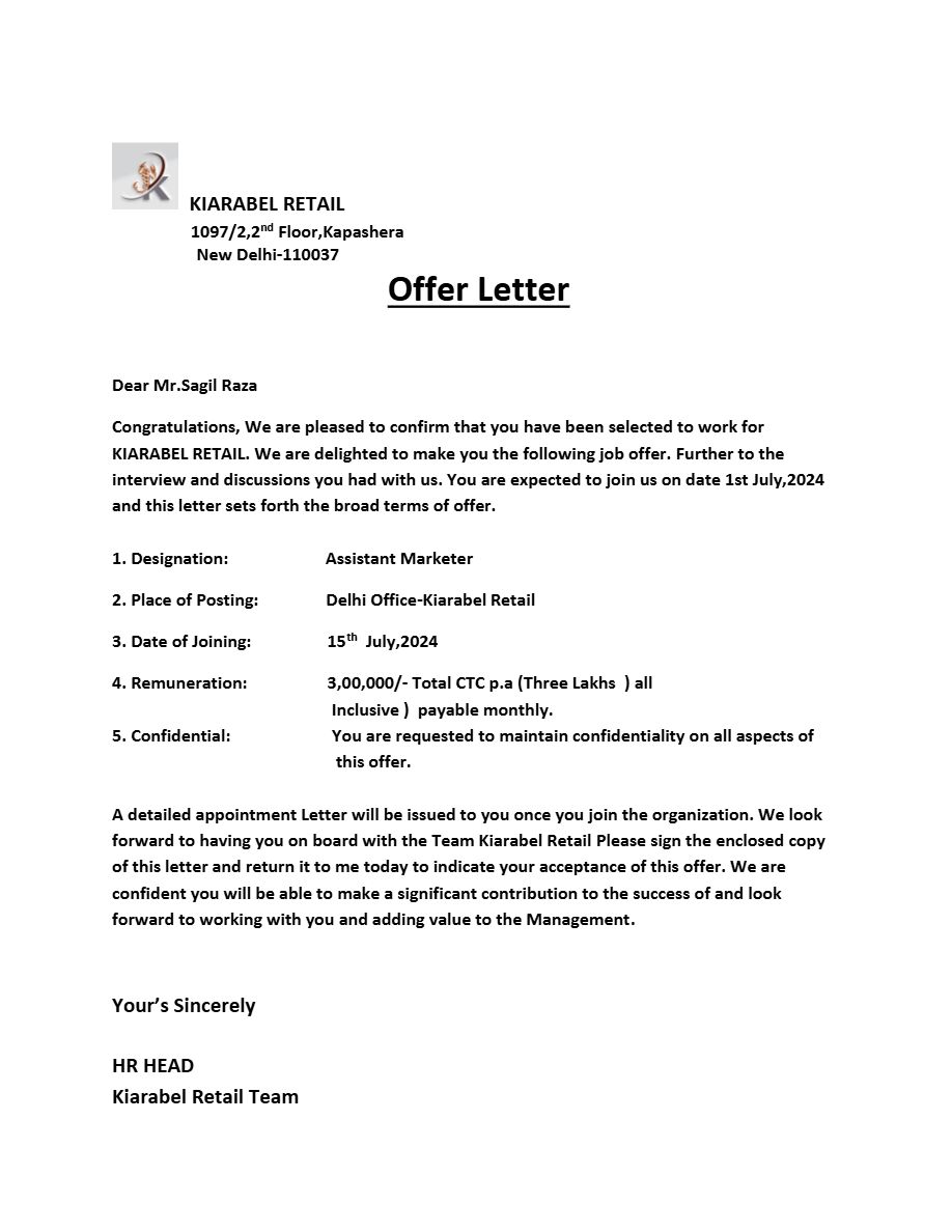 Lando natural Oil & Gas company LLC QA Welding Inspector offer letter in Word and Pdf formats