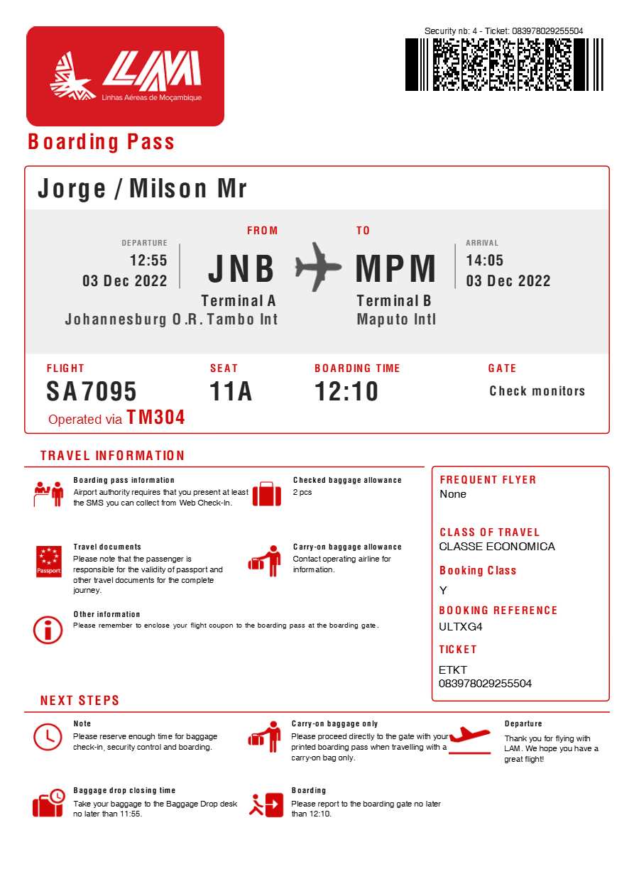 Ryanair boarding pass in Word and PDF formats, version 2