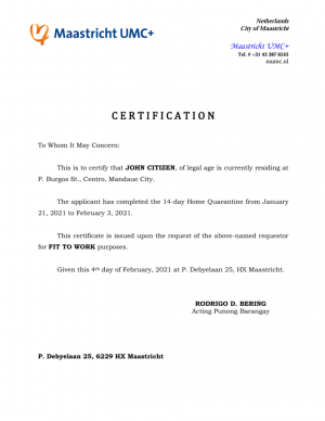 Maastricht UMC+ certification template in Word and PDF formats