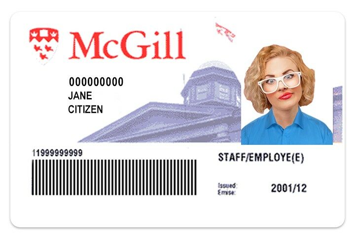 McGill University student ID template in PSD format