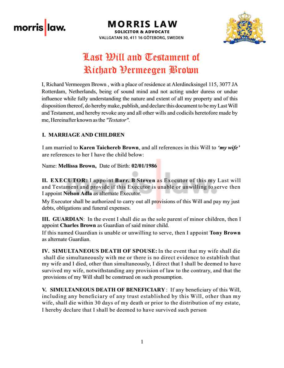 Canada Last Will and Testament editable template in Word and PDF formats