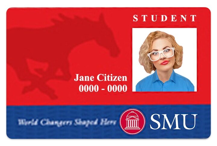 Southern Methodist University student ID template in PSD format