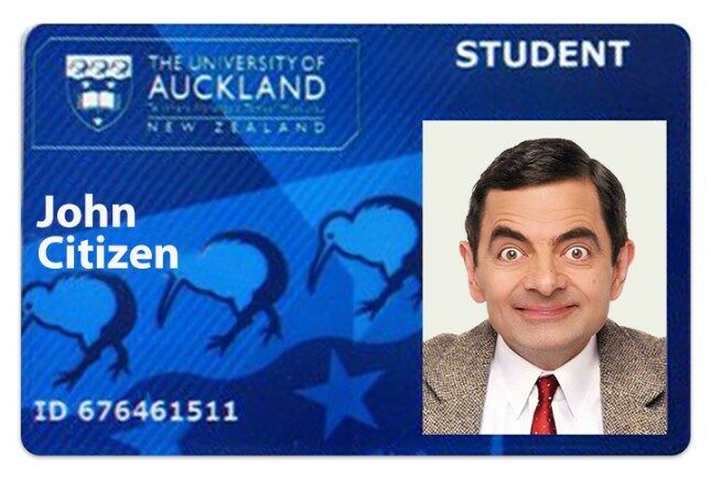 The University of Auckland student ID template in PSD format