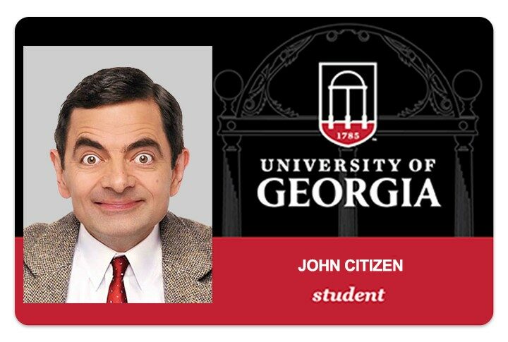 The University of Georgia student ID template in PSD format