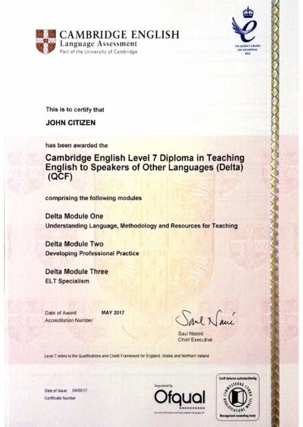 United Kingdom Cambridge Assessment English diploma template in PSD format