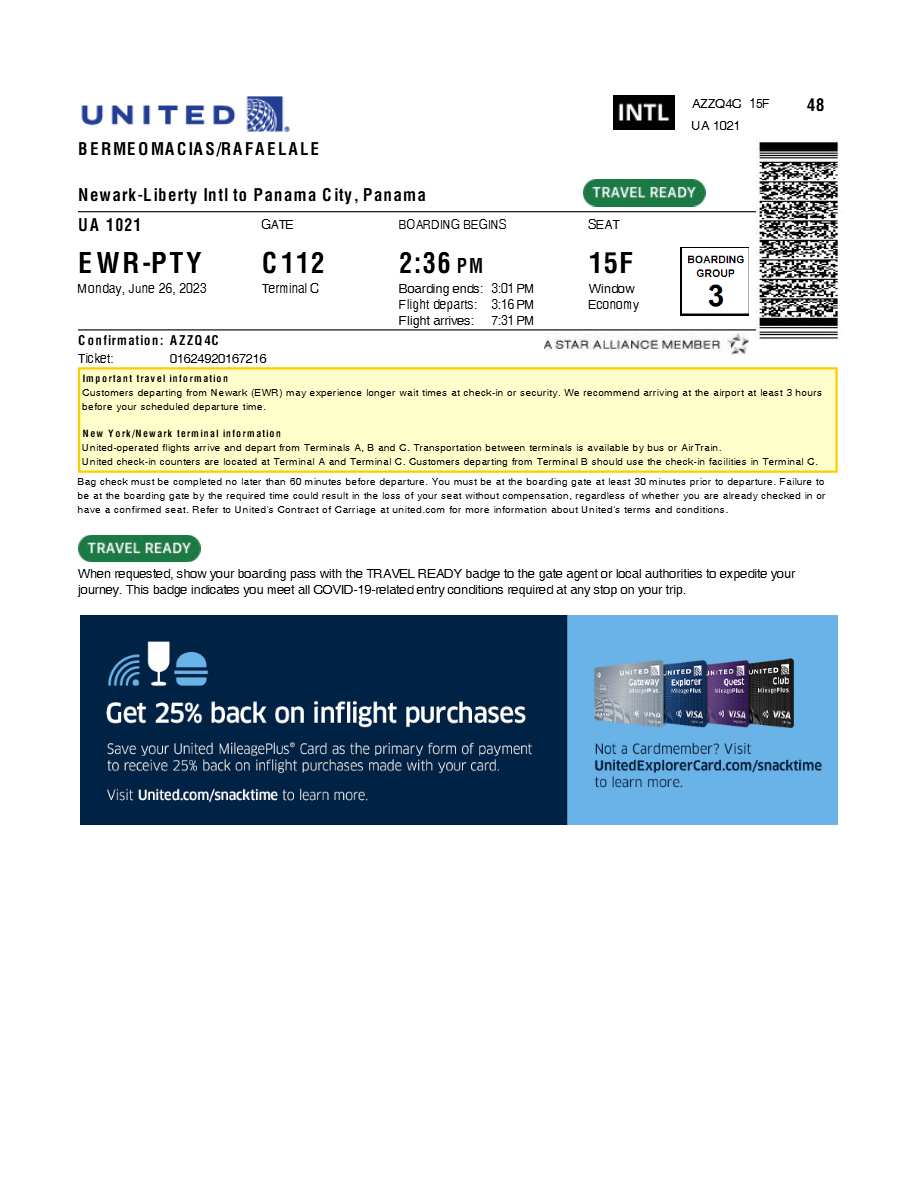 Turkish Airlines boarding pass in Word and PDF formats