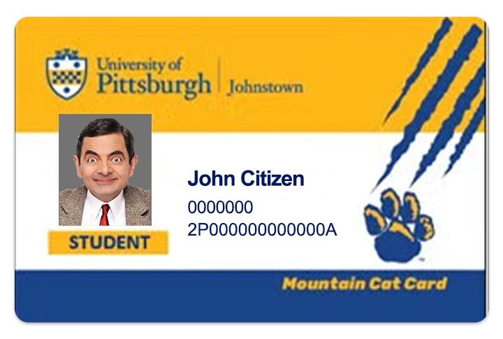 University of Pittsburgh student ID template in PSD format