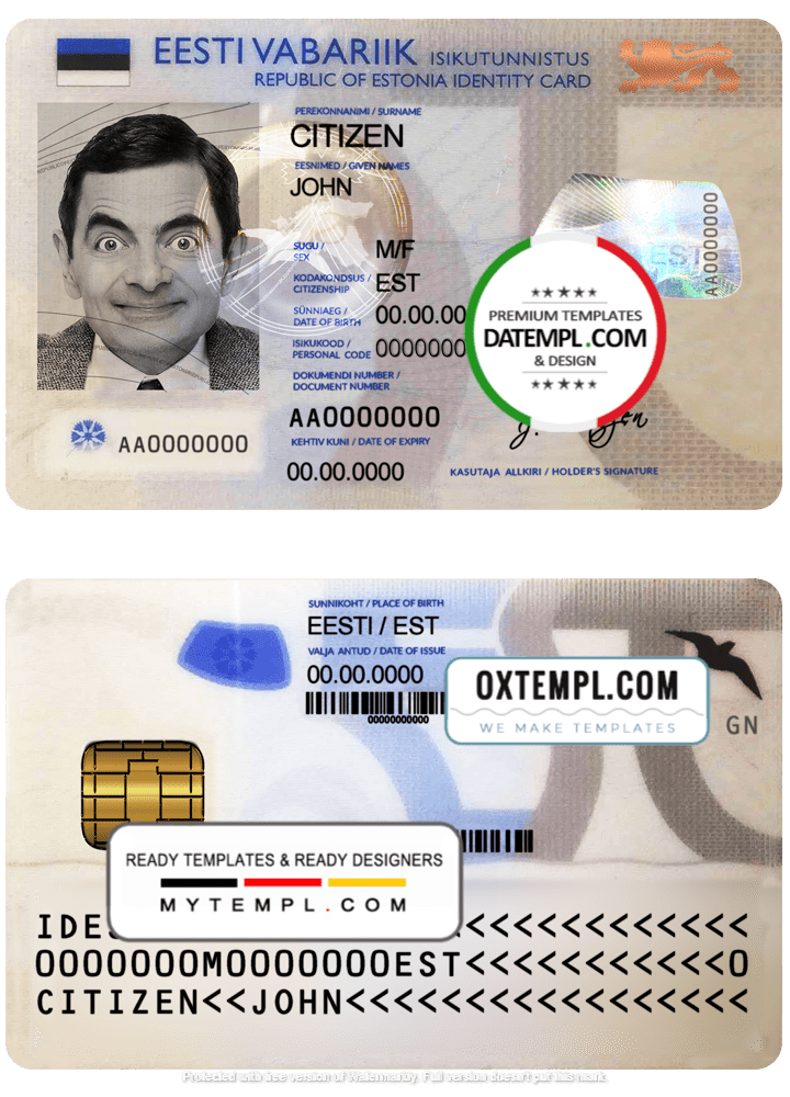Estonian ID example in PSD format