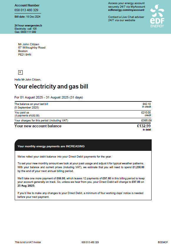 France EDF utility bill template in Word and PDF formats, version 2 France EDF utility bill template in Word and PDF formats, version 2
