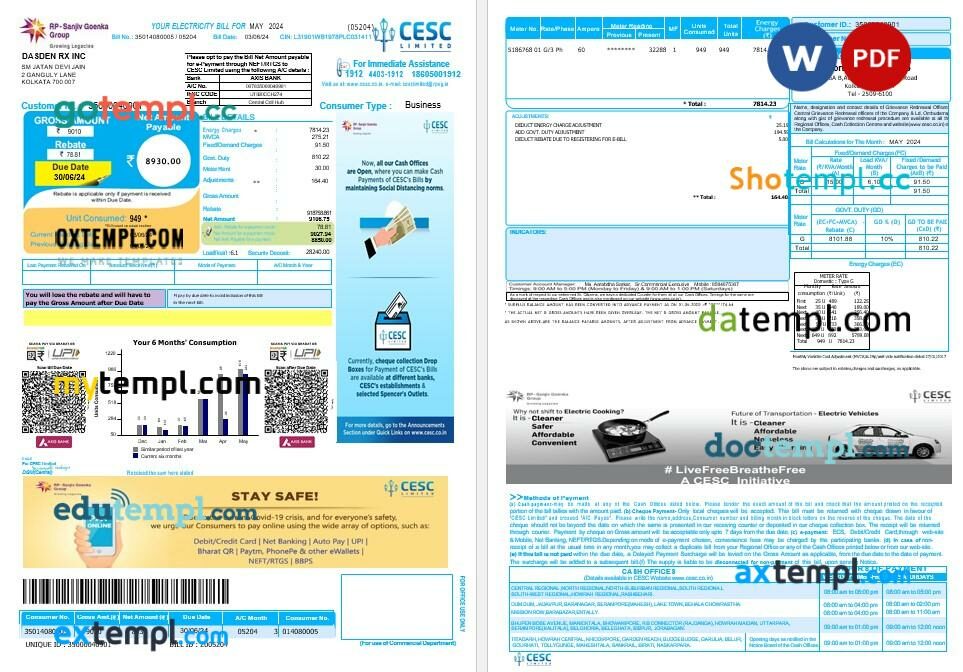 Slovenia Factor banka mortgage statement in Word and PDF formats