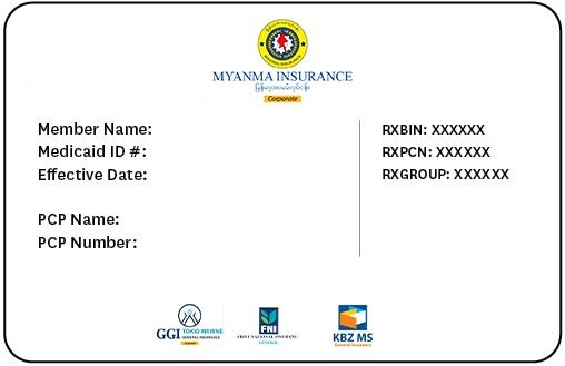 Myanmar health insurance card template in PSD format