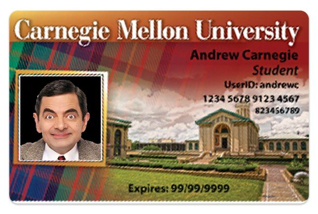 Carnegie Mellon University Student ID template in PSD format