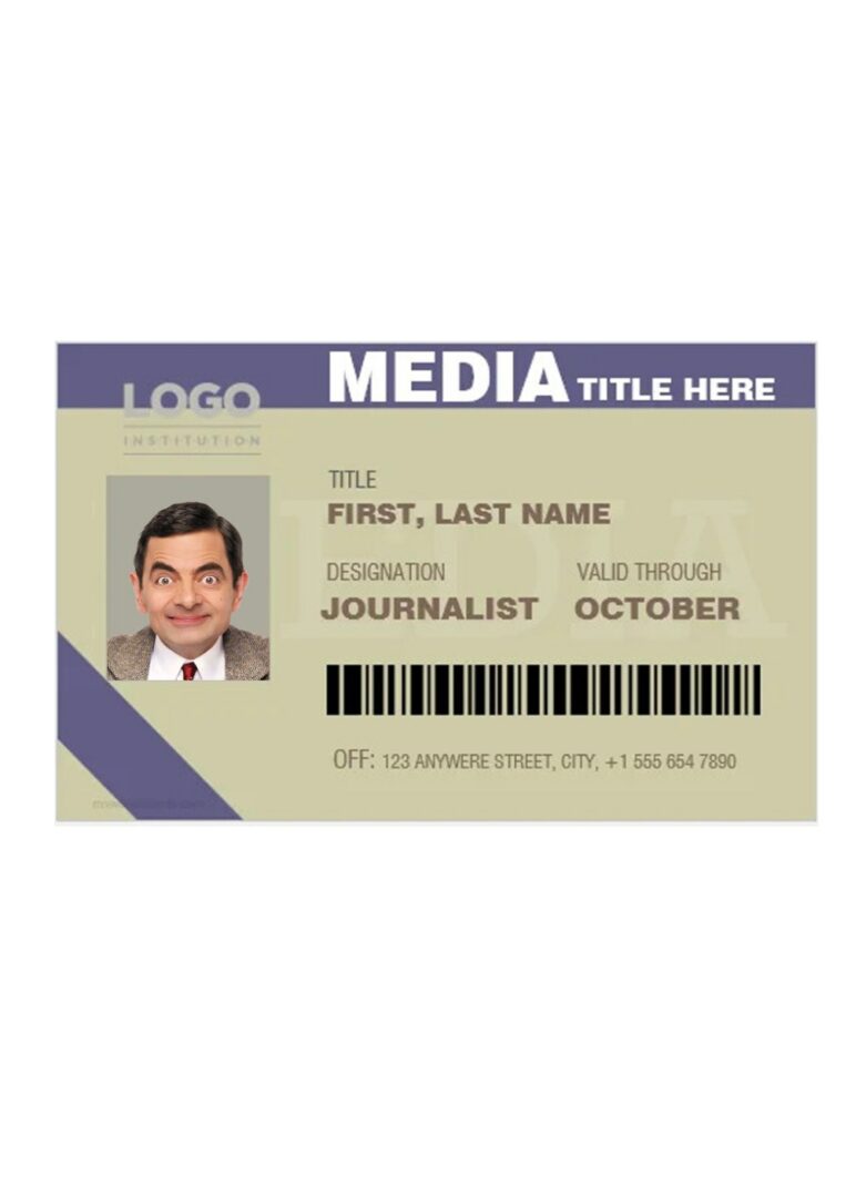 Media Avenue press company pass access template in PSD format Media Avenue press company pass access template in PSD format