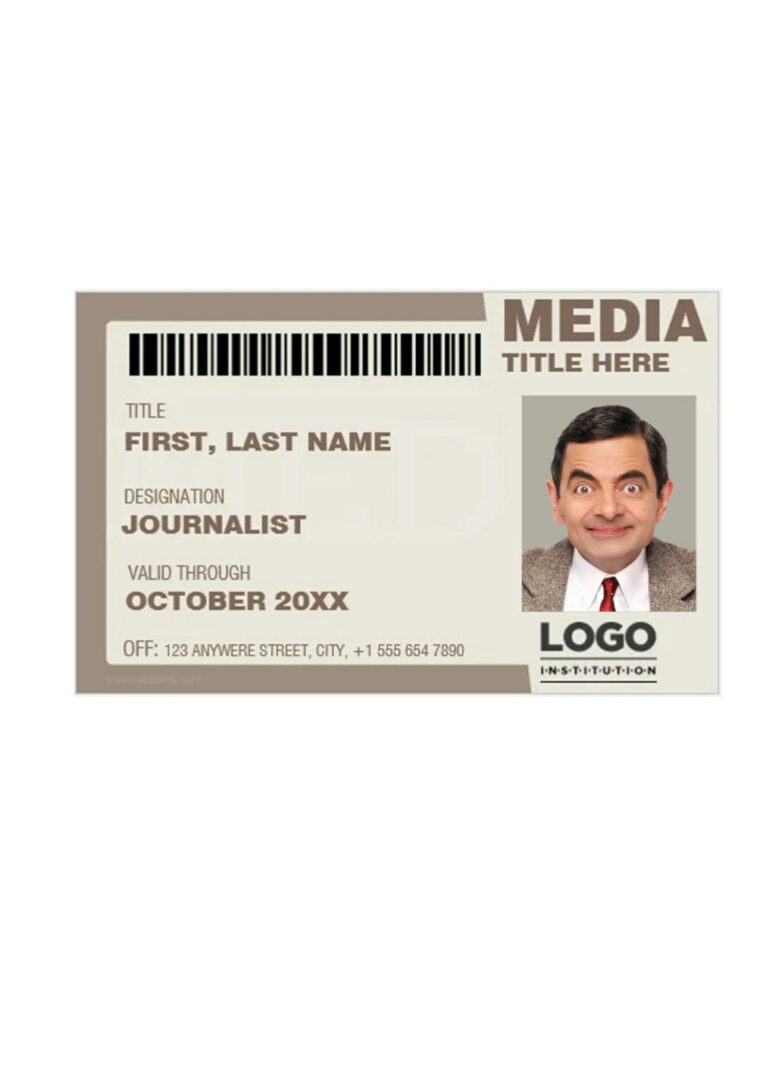Media Hub press company pass document template in PSD format Media Hub press company pass document template in PSD format