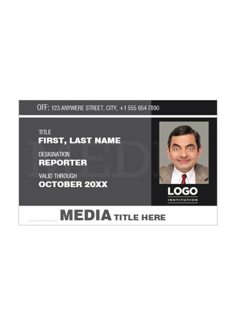 Media Sphere press pass document template in PSD format Media Sphere press pass document template in PSD format
