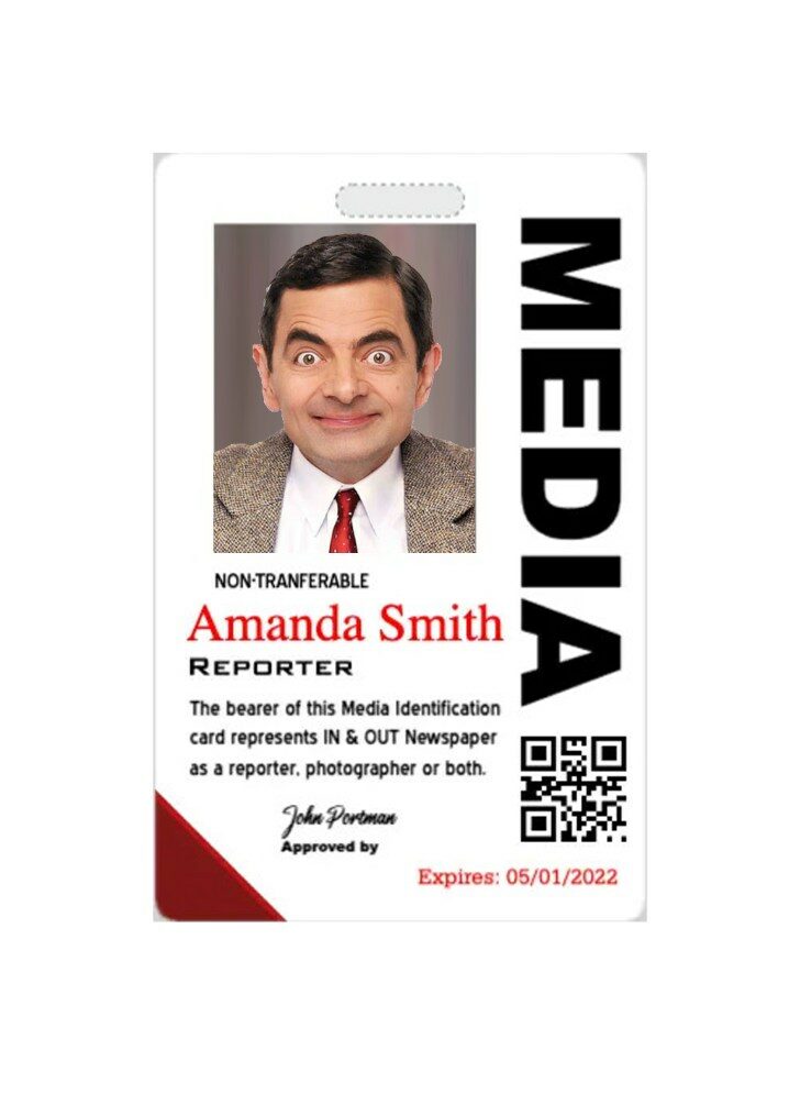 Media identification card badge template in PSD format Media identification card badge template in PSD format