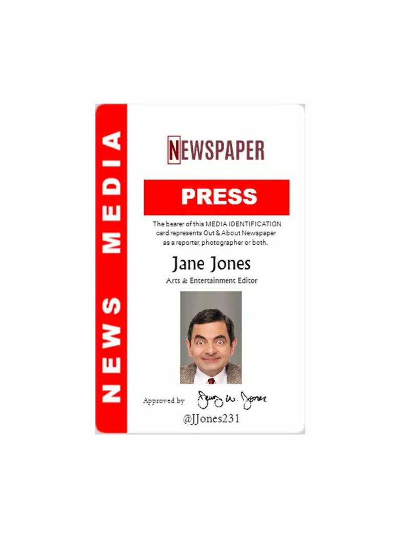 Newspaper press pass badge template in PSD format Newspaper press pass badge template in PSD format