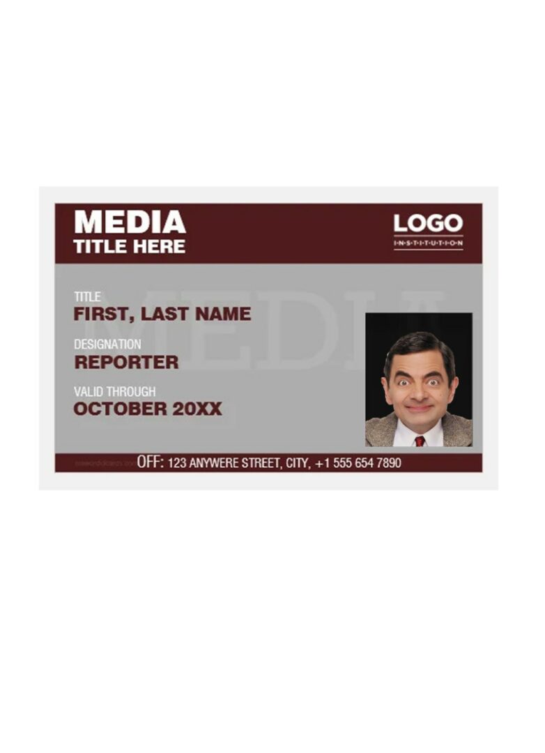 Newspaper reporter pass access template in PSD format Newspaper reporter pass access template in PSD format
