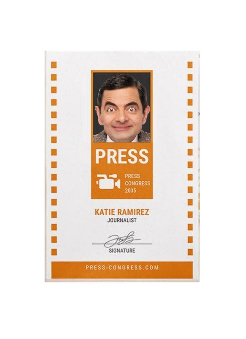 Press congress journalist pass card template in PSD format Press congress journalist pass card template in PSD format