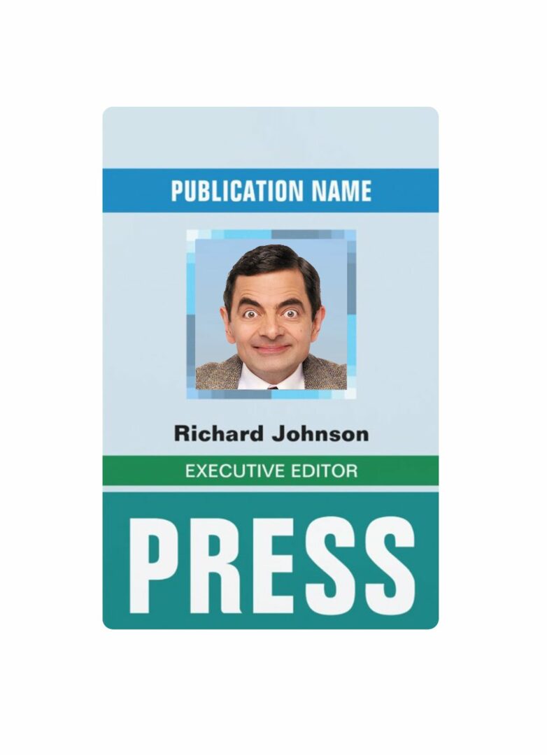 Press executive editor pass card template in PSD format Press executive editor pass card template in PSD format