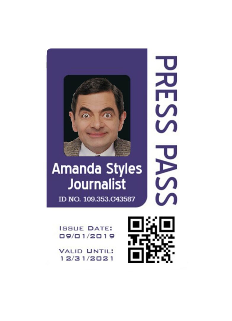 Press journalist access document badge template in PSD format Press journalist access document badge template in PSD format