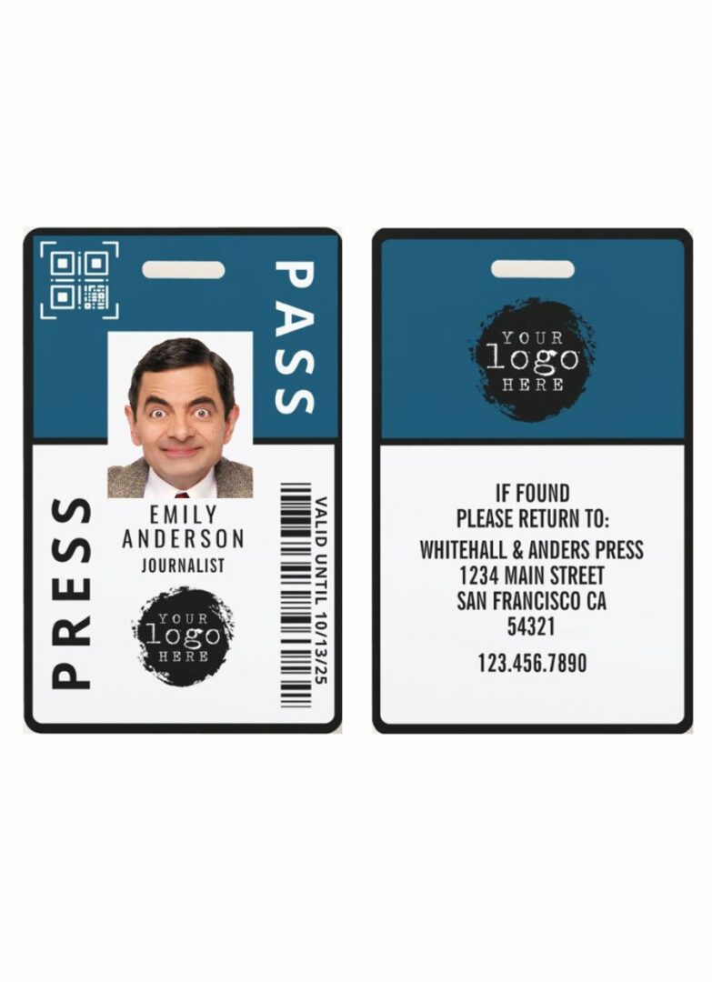 Press pass access card template in PSD format Press pass access card template in PSD format