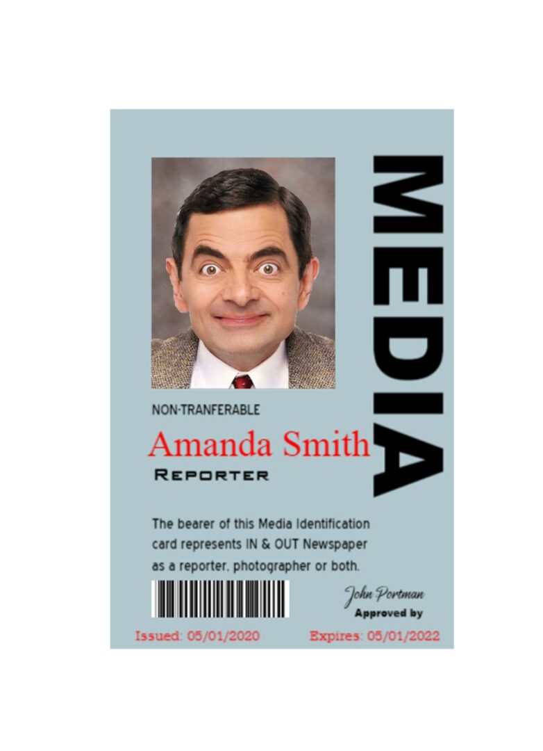 Press pass badge template in PSD format Press pass badge template in PSD format