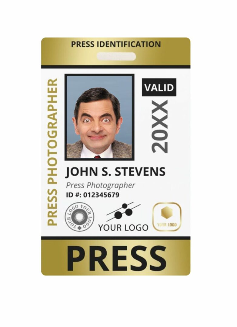 Press photographer pass document template in PSD format Press photographer pass document template in PSD format
