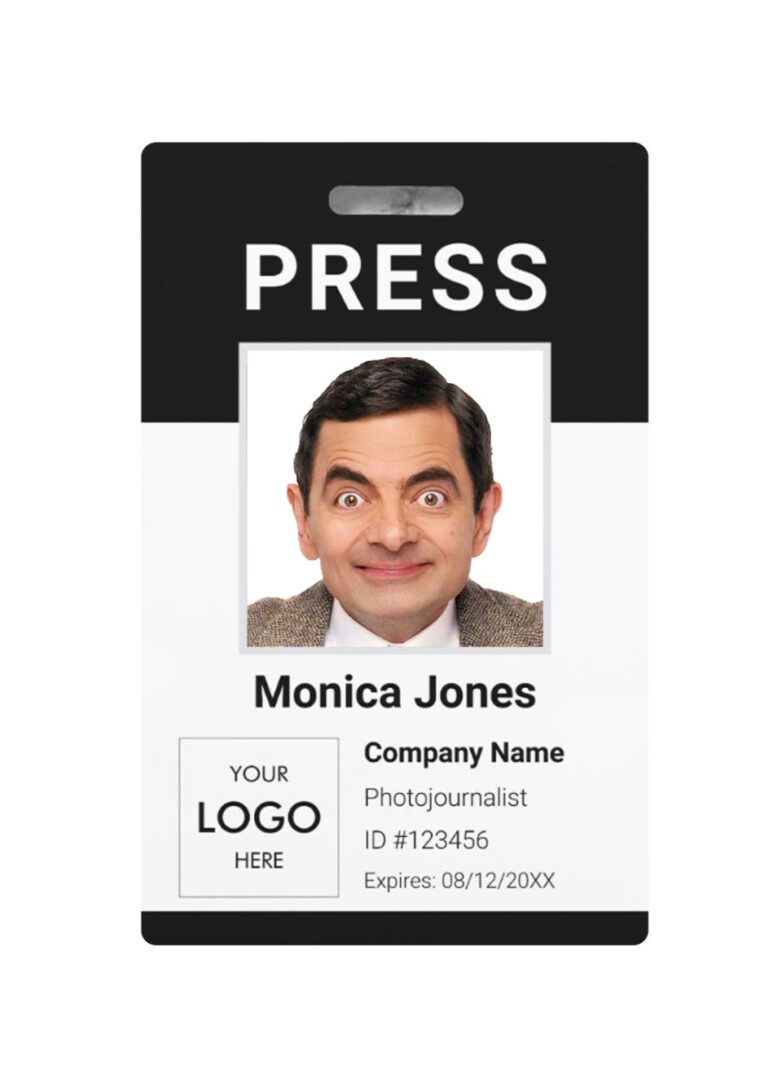 Press photojournalist pass card template in PSD format Press photojournalist pass card template in PSD format