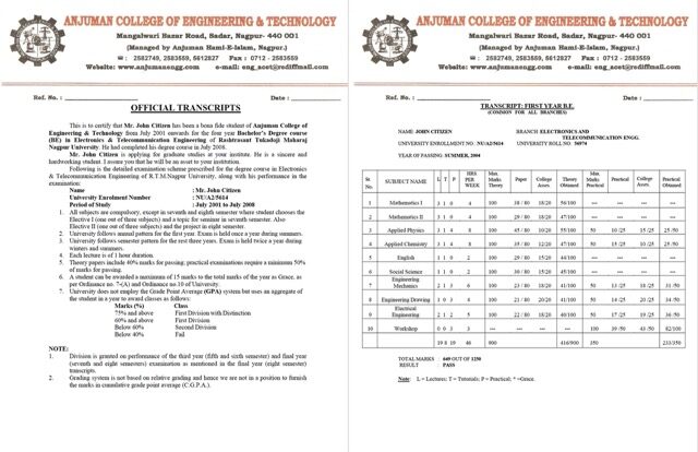 Rashtrasant Tukadoji Maharaj Nagpur University official transcripts Word and PDF template, 2 pages Rashtrasant Tukadoji Maharaj Nagpur University official transcripts Word and PDF template, 2 pages