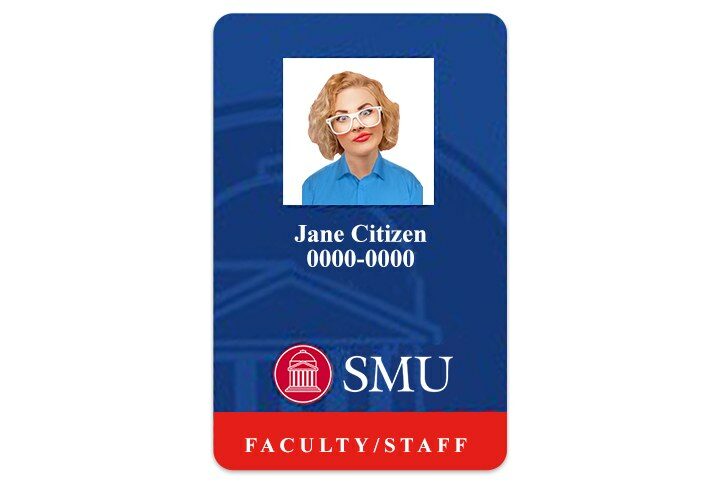 Southern Methodist University vertical Student ID template in PSD format