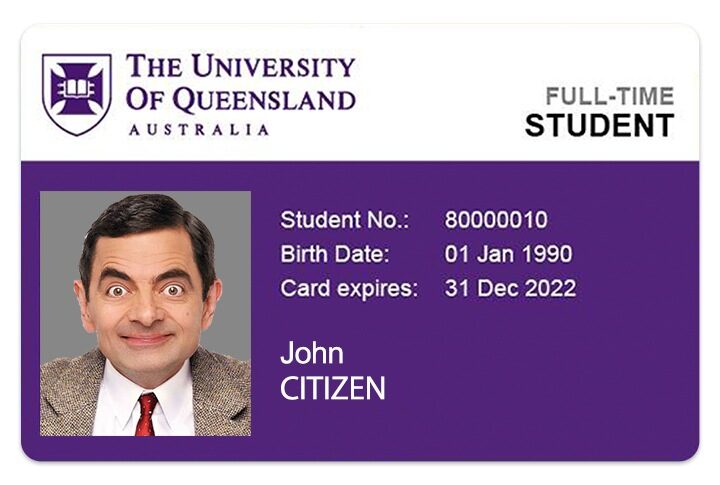 The University of Queensland student ID template in PSD format The University of Queensland student ID template in PSD format