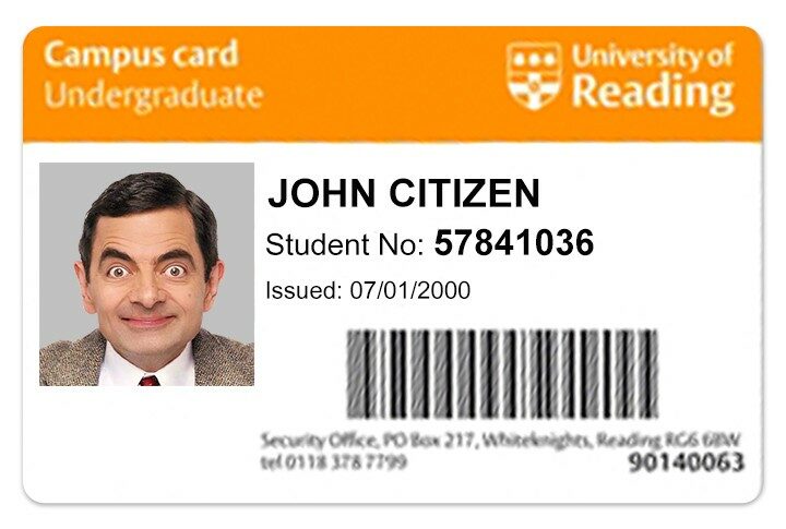The University of Reading student ID template in PSD format The University of Reading student ID template in PSD format