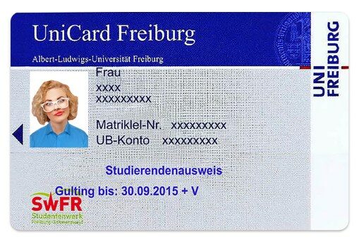 University of Freiburg Student ID template in PSD format