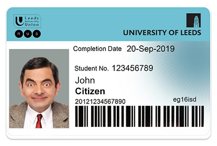 University of Leeds Student ID template in PSD format University of Leeds Student ID template in PSD format