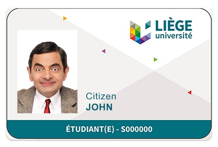 University of Liege Student ID template in PSD format