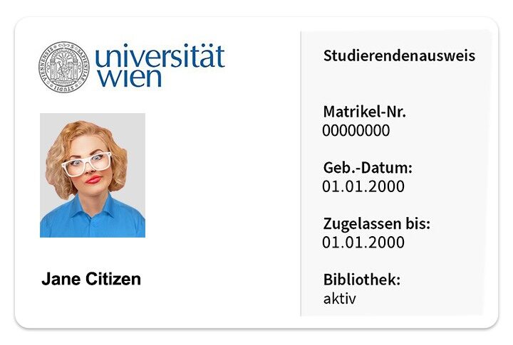 University of Vienna Student ID template in PSD format