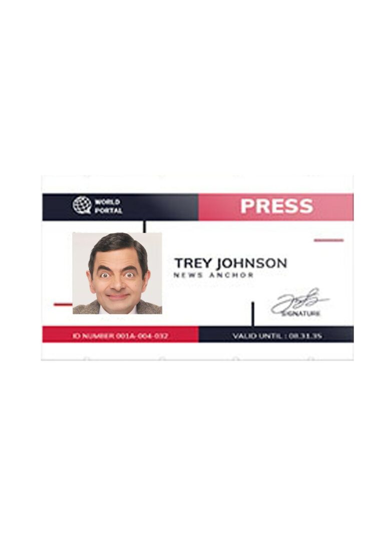 World portal media pass card template in PSD format World portal media pass card template in PSD format