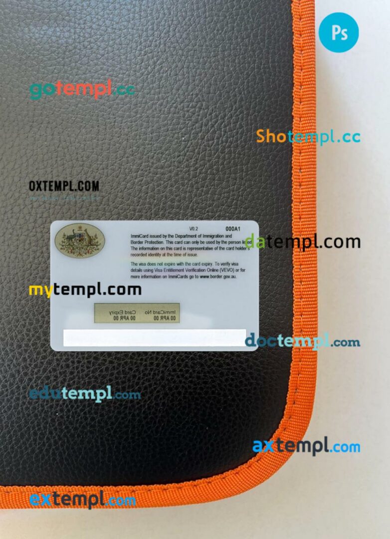 Australia permanent residence card editable PSD files, scan look and photo-realistic look, 2 in 1 Australia permanent residence card editable PSD files, scan look and photo-realistic look, 2 in 1 - Image 2
