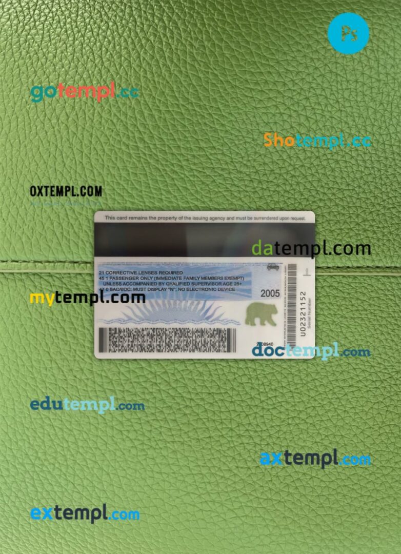 Canada British Columbia driving license PSD files, scan look and photographed image, 2 in 1, 2021-present Canada British Columbia driving license PSD files, scan look and photographed image, 2 in 1, 2021-present - Image 2