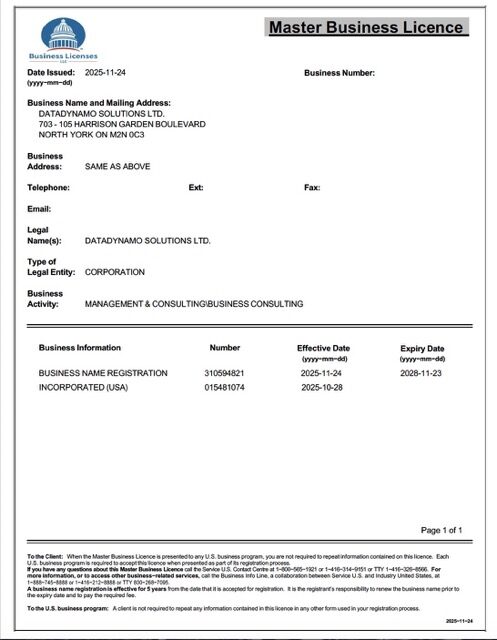 Canada North York master business license Word and PDF template Canada North York master business license Word and PDF template